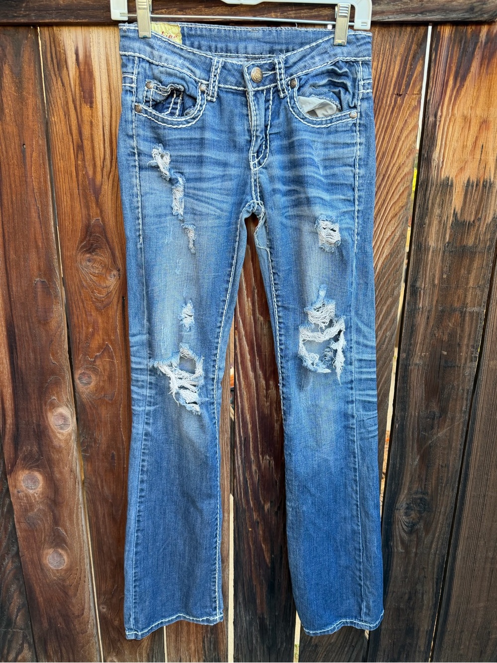 Machine Nouvelle Mode Distressed Flare Jeans Size 26